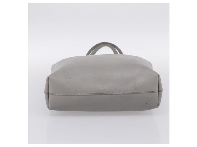 Autre Marque SAINT LAURENT Tote Bag Leder Grau Goldfarben - Ansicht 9