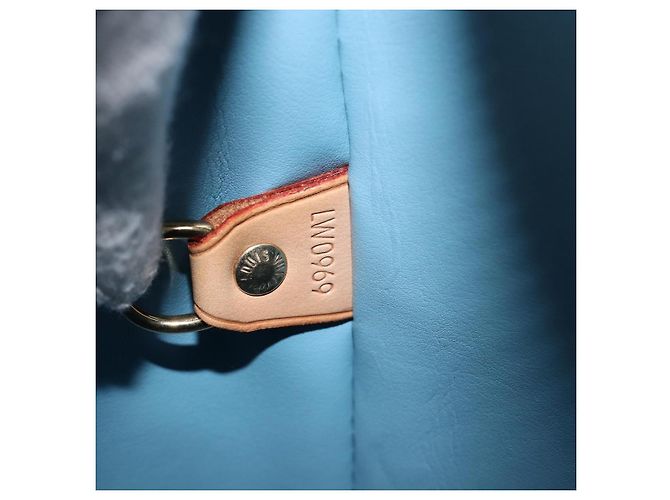 LOUIS VUITTON Monogram Vernis Houston Hand Bag Baby Blue M91005 LV - vue 23