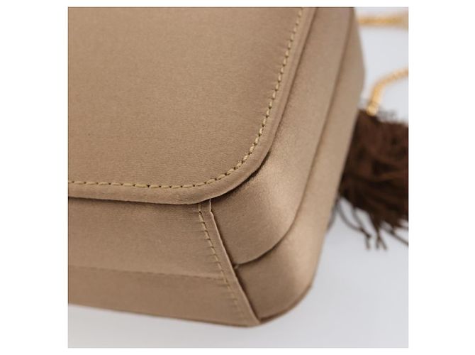 LOEWE Bolso de hombro con cadena Satin Beige Gold - vista 16