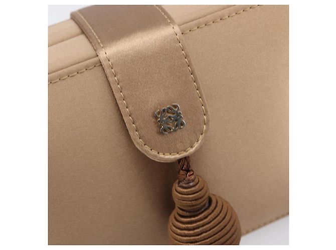 LOEWE Bolso de hombro con cadena Satin Beige Gold - vista 18