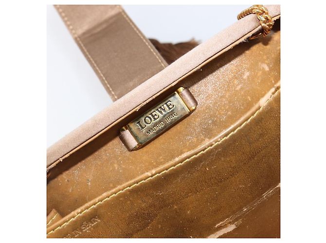 LOEWE Bolso de hombro con cadena Satin Beige Gold - vista 20