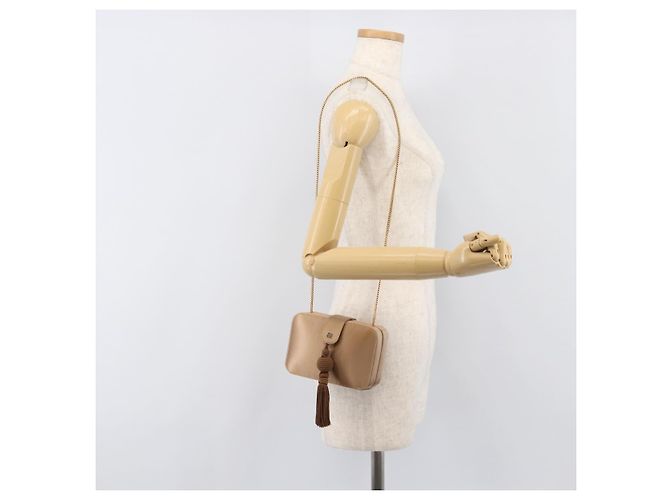 LOEWE Bolso de hombro con cadena Satin Beige Gold - vista 23