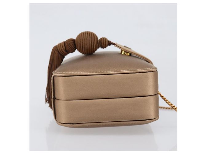 LOEWE Bolso de hombro con cadena Satin Beige Gold - vista 3