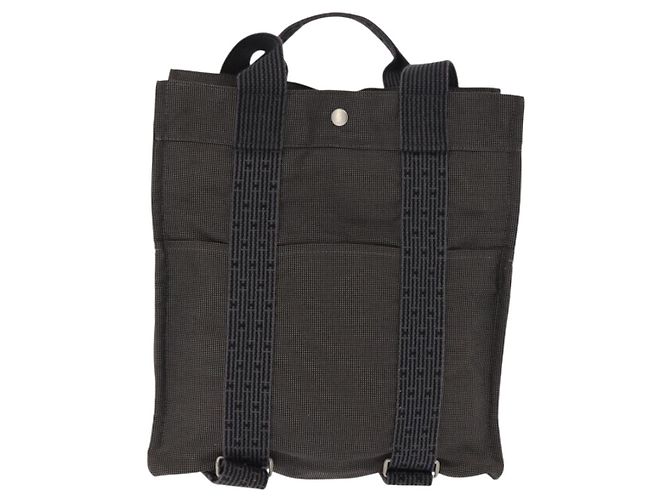 Hermès Hermes Her Line Rucksack aus silbergrauem Canvas, authentisch 145996 - Ansicht 2