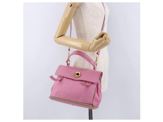 Autre Marque SAINT LAURENT Muse Two Hand Bag Leather 2way Pink Gold 289278 - vista 29