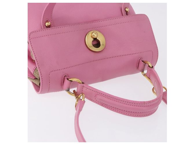Autre Marque SAINT LAURENT Muse Two Hand Bag Leather 2way Pink Gold 289278 - vista 6
