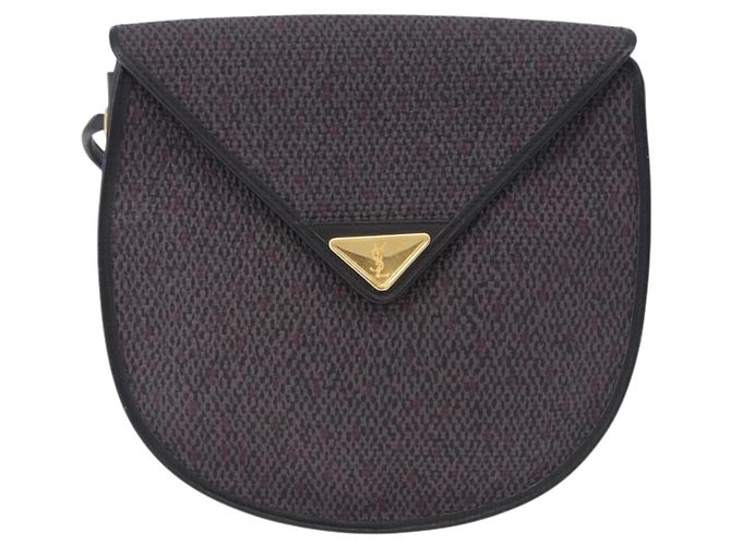 Autre Marque SAINT LAURENT Shoulder Bag Canvas Purple Gold Tone - vista 2