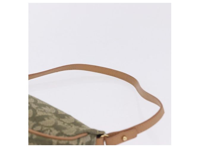 Christian Dior Trotter Canvas Saddle Pouch Hand Bag Khaki Gold - vista 8