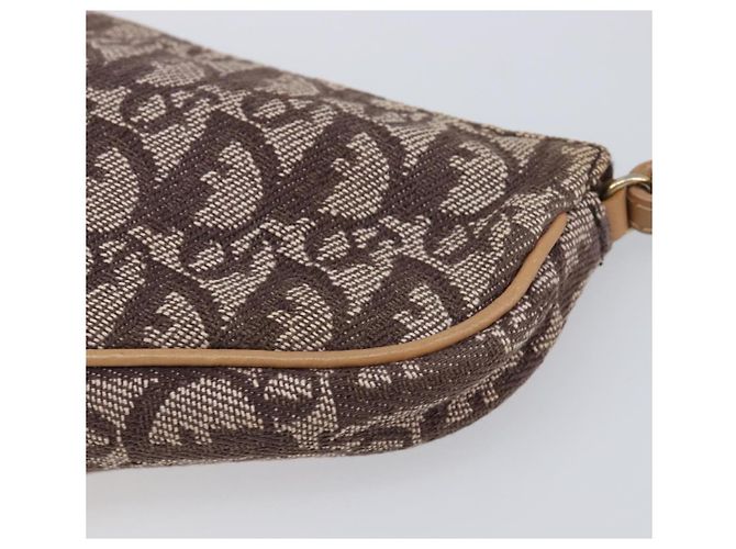 Christian Dior Trotter Canvas Saddle Pouch Brown Gold Tone - vista 10