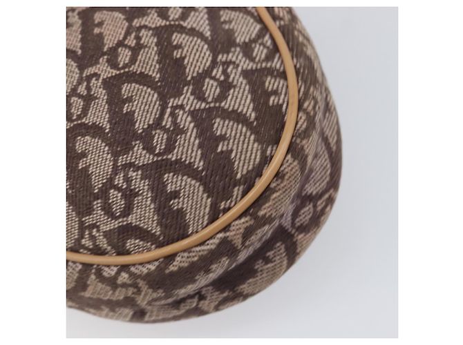 Christian Dior Trotter Canvas Saddle Pouch Brown Gold Tone - vista 12