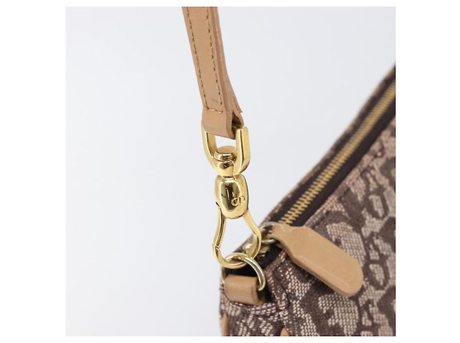 Christian Dior Trotter Canvas Saddle Pouch Brown Gold Tone - vista 14