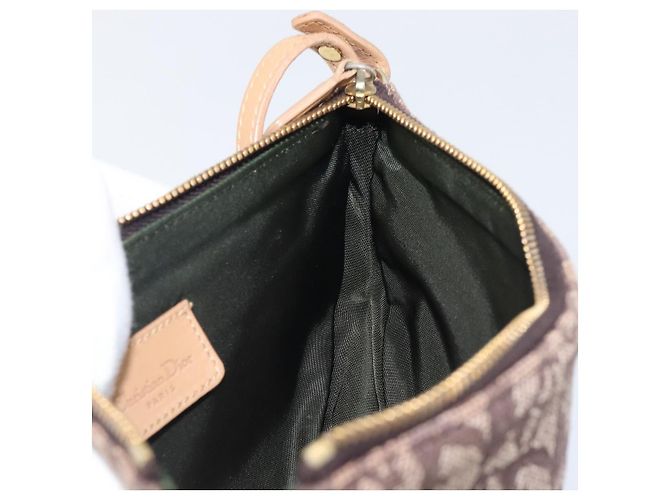 Christian Dior Trotter Canvas Saddle Pouch Brown Gold Tone - vista 18