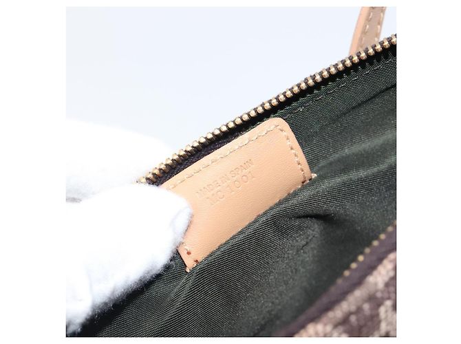 Christian Dior Trotter Canvas Saddle Pouch Brown Gold Tone - vista 20