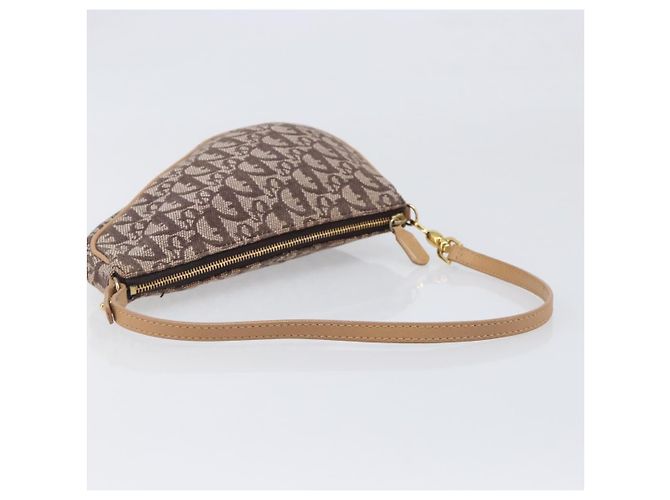 Christian Dior Trotter Canvas Saddle Pouch Brown Gold Tone - vista 7