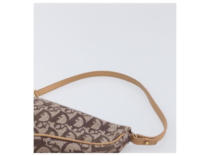 Christian Dior Trotter Canvas Saddle Pouch Brown Gold Tone - vista 8