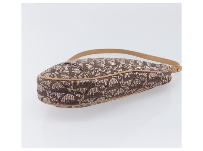 Christian Dior Trotter Canvas Saddle Pouch Brown Gold Tone - vista 9