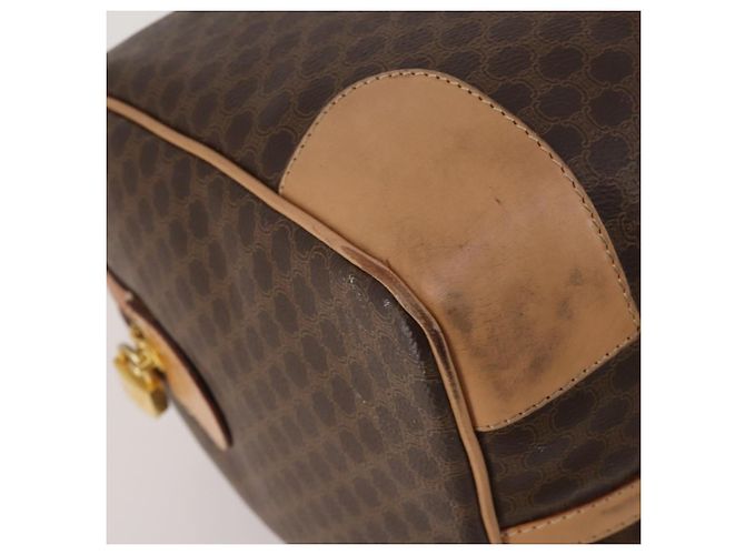 Céline CELINE Macadam Canvas Boston Bag PVC Leder Braun Gold - Ansicht 11