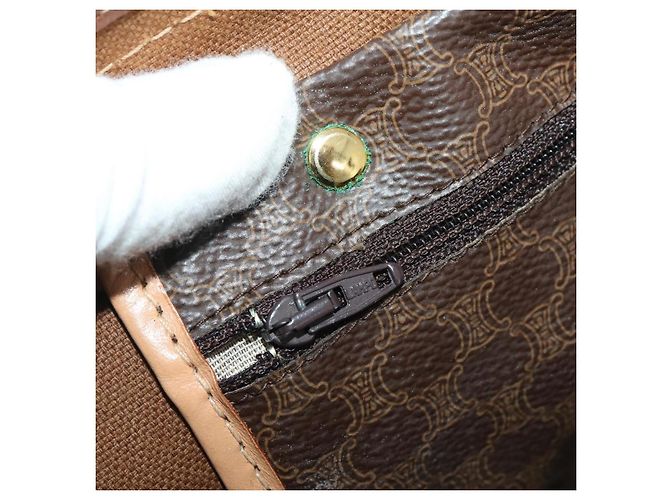 Céline CELINE Macadam Canvas Boston Bag PVC Leder Braun Gold - Ansicht 21