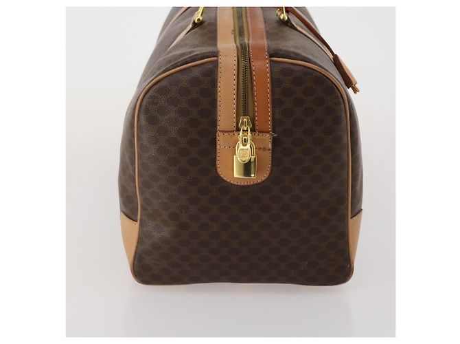 Céline CELINE Macadam Canvas Boston Bag PVC Leder Braun Gold - Ansicht 5