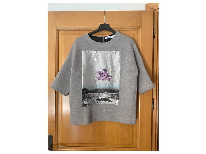 Christian Dior Wollpullover mit Orchideen-Motiv Grau - Ansicht 7