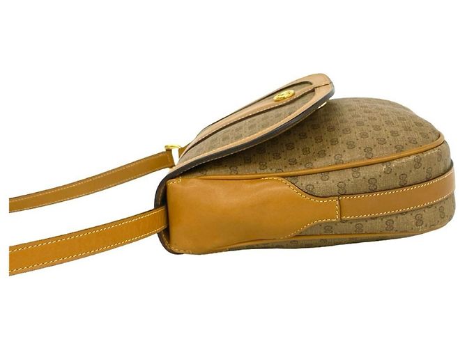 Gucci Vintage Micro GG Logo Lederschultertasche Braun - Ansicht 5