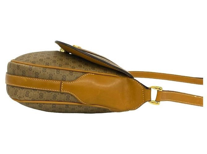 Gucci Vintage Micro GG Logo Lederschultertasche Braun - Ansicht 6