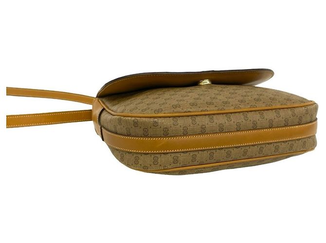 Gucci Vintage Micro GG Logo Lederschultertasche Braun - Ansicht 7