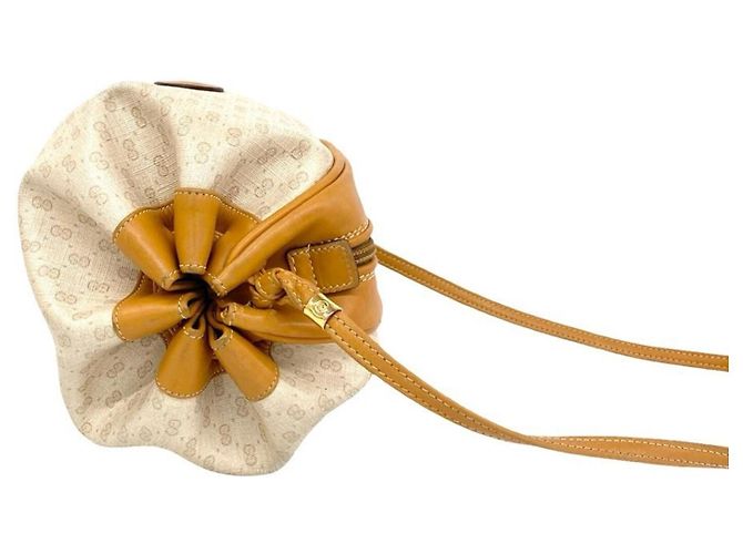 GUCCI Vintage Micro GG Schultertasche/Pouch aus Leder - Ansicht 6