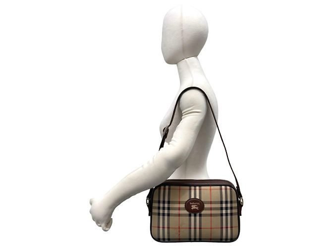 Burberry Vintage Logo Nova Check Schultertasche Braun Beige - Ansicht 2