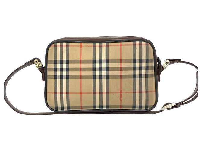 Burberry Vintage Logo Nova Check Schultertasche Braun Beige - Ansicht 3