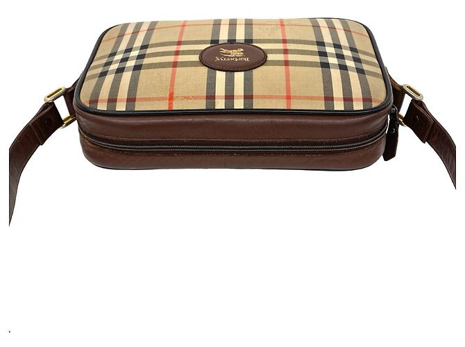 Burberry Vintage Logo Nova Check Schultertasche Braun Beige - Ansicht 4