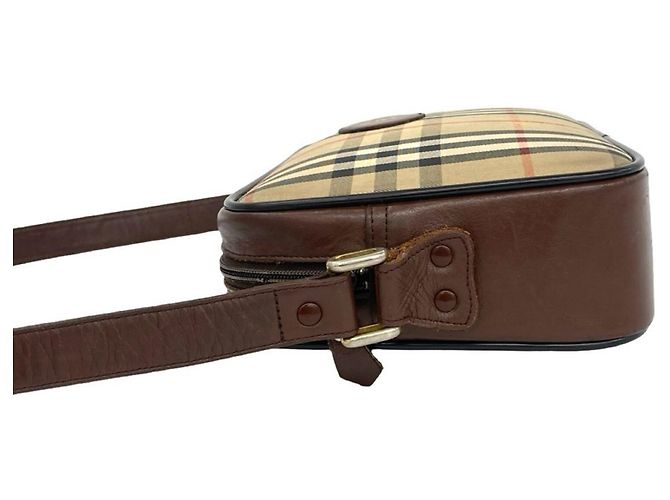 Burberry Vintage Logo Nova Check Schultertasche Braun Beige - Ansicht 5