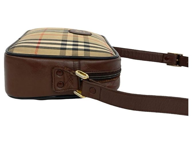 Burberry Vintage Logo Nova Check Schultertasche Braun Beige - Ansicht 6