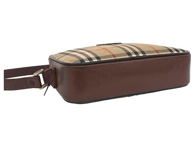 Burberry Vintage Logo Nova Check Schultertasche Braun Beige - Ansicht 7