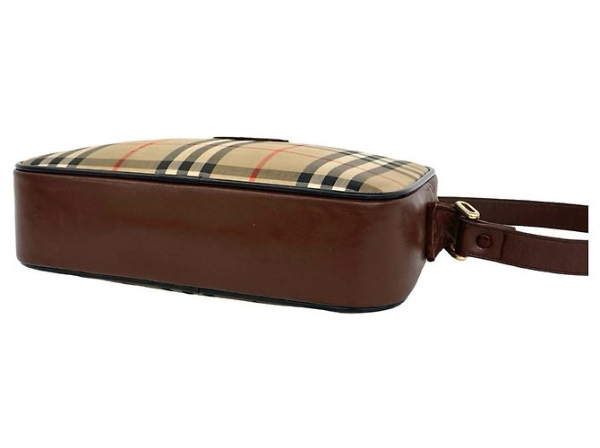 Burberry Vintage Logo Nova Check Schultertasche Braun Beige - Ansicht 8