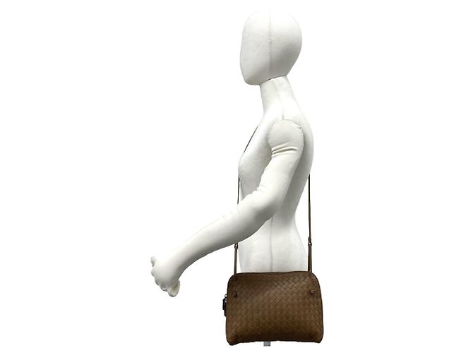 Borsa a tracolla Bottega Veneta in pelle Intrecciato Marrone - vista 2