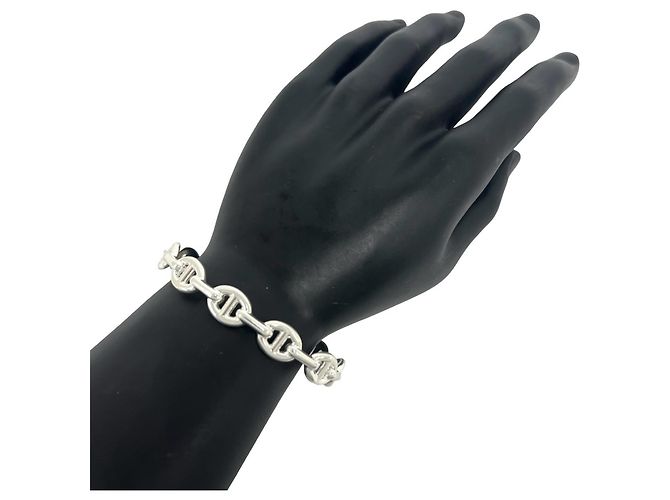 Hermès Bracelet Jonc Hermes Enchainée Argent Argenté - vue 2