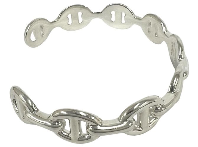 Hermès Bracelet Jonc Hermes Enchainée Argent Argenté - vue 5