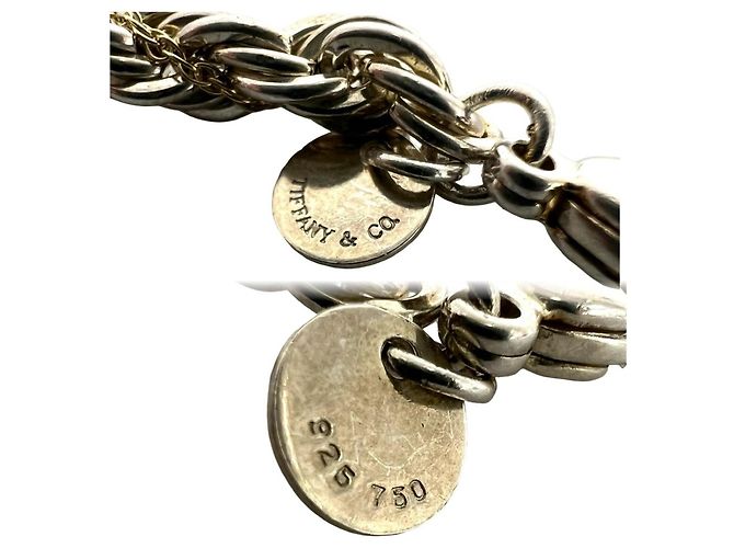 Autre Marque Bracciale Tiffany Vintage Twist Rope Argento D'oro - vista 3