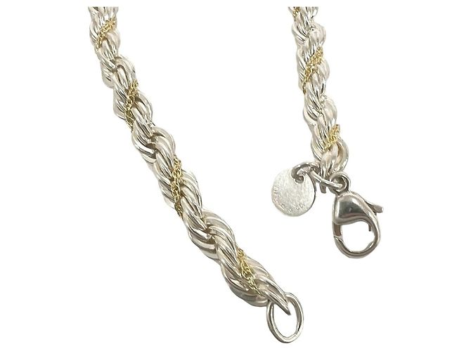 Autre Marque Collana Tiffany Vintage Twist Rope Argento D'oro - vista 5