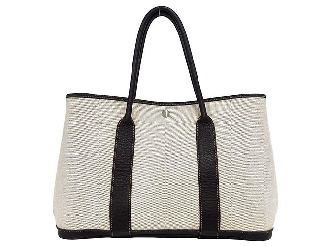 Hermès Borsa Tote Hermes Garden Party PM Toile H Negonda Marrone Crudo - vista 3