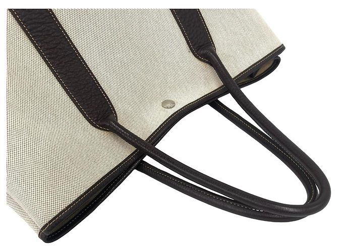 Hermès Borsa Tote Hermes Garden Party PM Toile H Negonda Marrone Crudo - vista 4