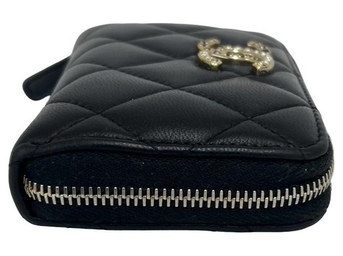 Portafoglio bi-fold Chanel Matelassé Mini in pelle d'agnello nera Nero - vista 5