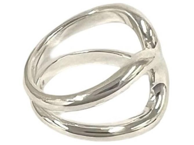 Hermès Hermes Lima PM Silver Band Ring Silvery - view 5