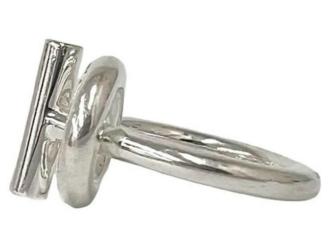 Ring Hermès Bague anneau Hermes Echappé Argenté - vue 4