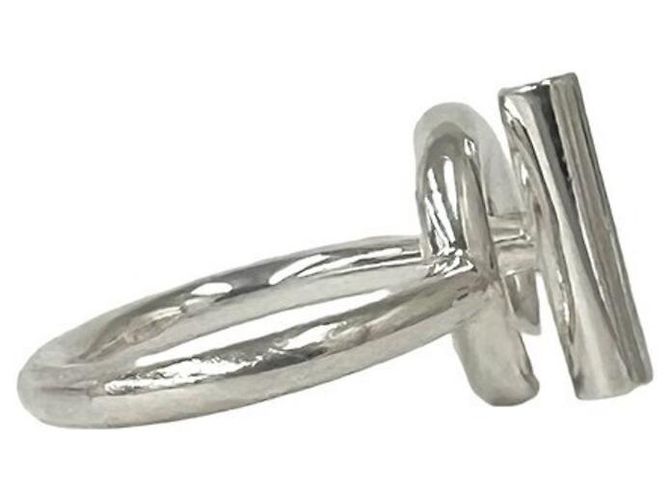 Ring Hermès Bague anneau Hermes Echappé Argenté - vue 5