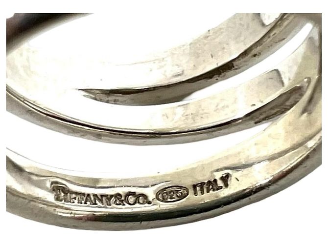 Autre Marque Anello Tiffany Vintage Diagonal Band Ring Argento - vista 3