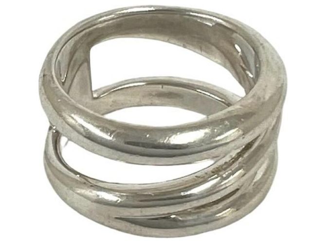 Autre Marque Anello Tiffany Vintage Diagonal Band Ring Argento - vista 4
