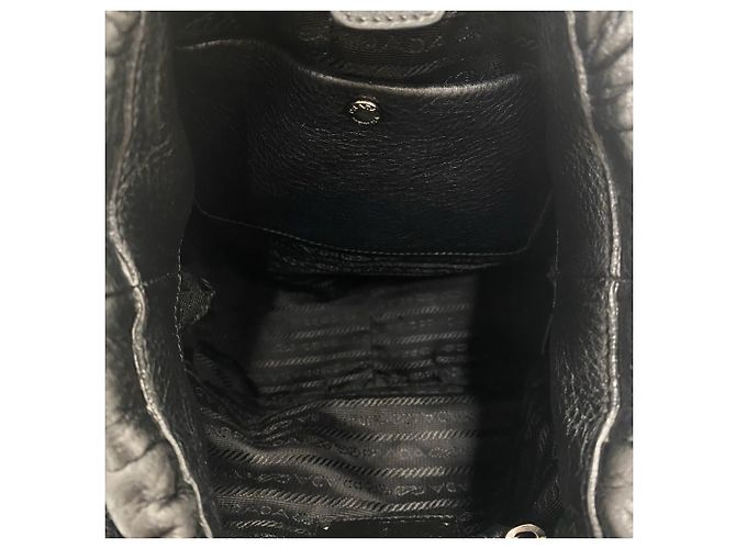 Prada Black Vitello Daino Leather Handbag - view 9