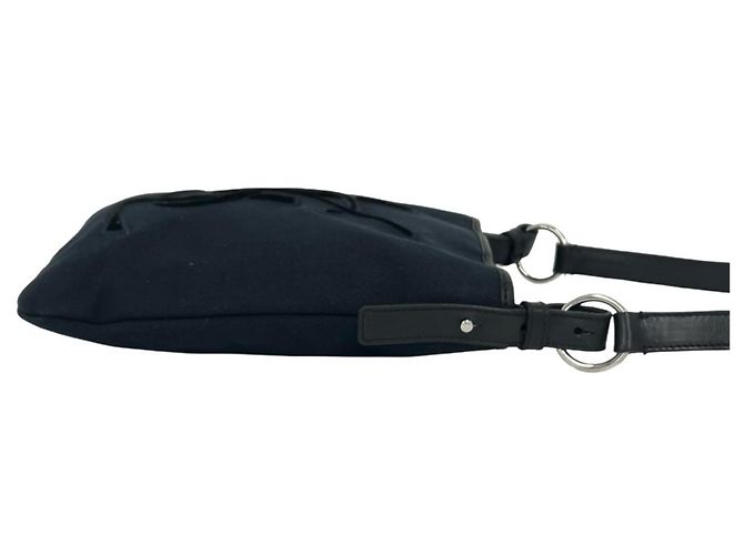 Borsa a tracolla in pelle e tela Yves Saint Laurent Nero - vista 6